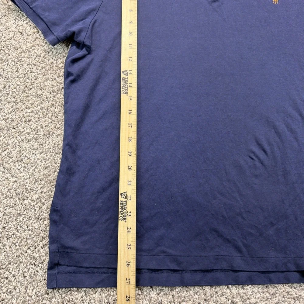 Polo Ralph Lauren Pima‎ Soft Touch Polo Shirt Mens XL Navy Blue Flesh Pony